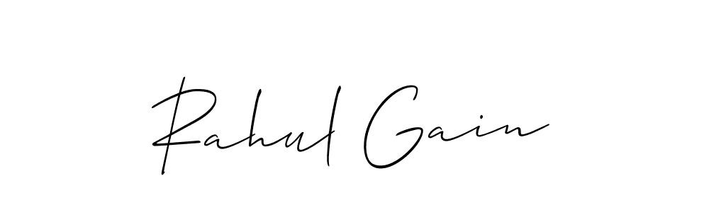 Create a beautiful signature design for name Rahul Gain. With this signature (Allison_Script) fonts, you can make a handwritten signature for free. Rahul Gain signature style 2 images and pictures png