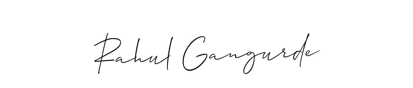 You should practise on your own different ways (Allison_Script) to write your name (Rahul Gangurde) in signature. don't let someone else do it for you. Rahul Gangurde signature style 2 images and pictures png