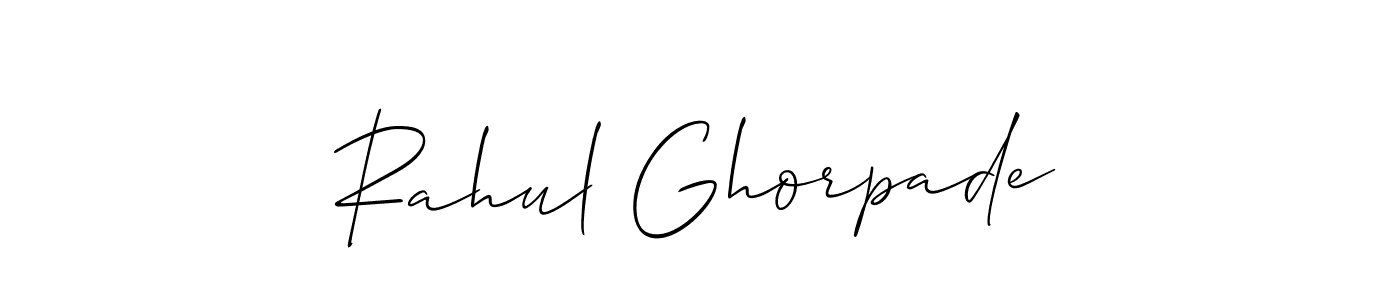 Allison_Script is a professional signature style that is perfect for those who want to add a touch of class to their signature. It is also a great choice for those who want to make their signature more unique. Get Rahul Ghorpade name to fancy signature for free. Rahul Ghorpade signature style 2 images and pictures png