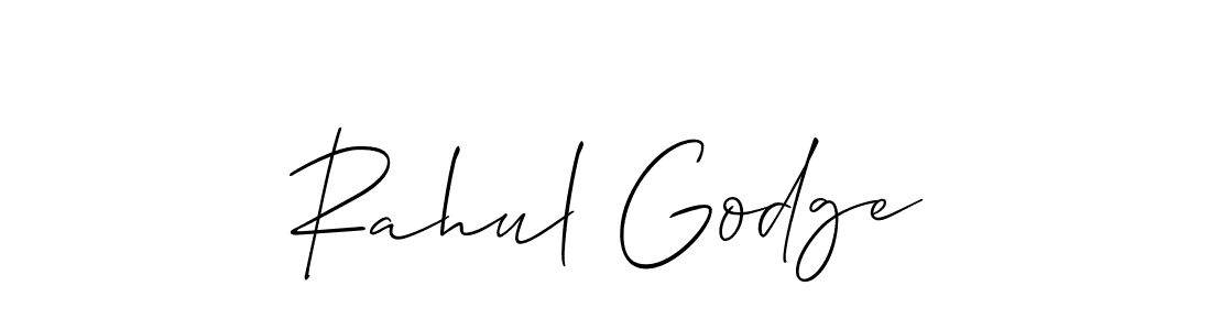 Create a beautiful signature design for name Rahul Godge. With this signature (Allison_Script) fonts, you can make a handwritten signature for free. Rahul Godge signature style 2 images and pictures png