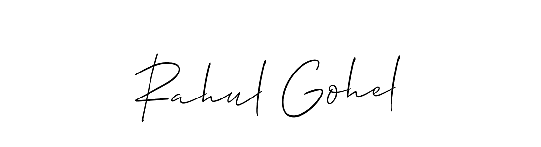 How to Draw Rahul Gohel signature style? Allison_Script is a latest design signature styles for name Rahul Gohel. Rahul Gohel signature style 2 images and pictures png