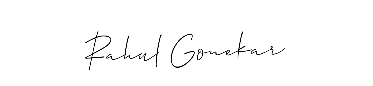 Rahul Gonekar stylish signature style. Best Handwritten Sign (Allison_Script) for my name. Handwritten Signature Collection Ideas for my name Rahul Gonekar. Rahul Gonekar signature style 2 images and pictures png