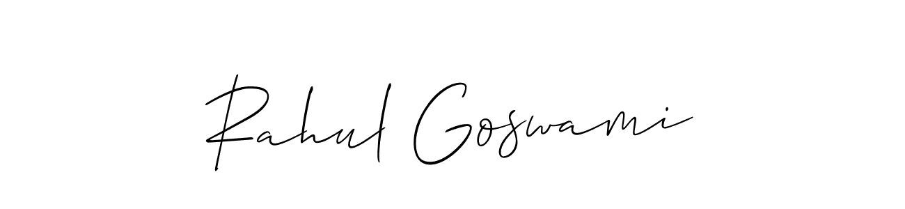 Make a short Rahul Goswami signature style. Manage your documents anywhere anytime using Allison_Script. Create and add eSignatures, submit forms, share and send files easily. Rahul Goswami signature style 2 images and pictures png