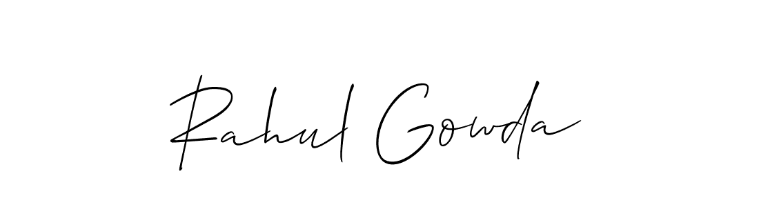 Also You can easily find your signature by using the search form. We will create Rahul Gowda name handwritten signature images for you free of cost using Allison_Script sign style. Rahul Gowda signature style 2 images and pictures png