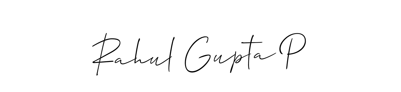 Also we have Rahul Gupta P name is the best signature style. Create professional handwritten signature collection using Allison_Script autograph style. Rahul Gupta P signature style 2 images and pictures png