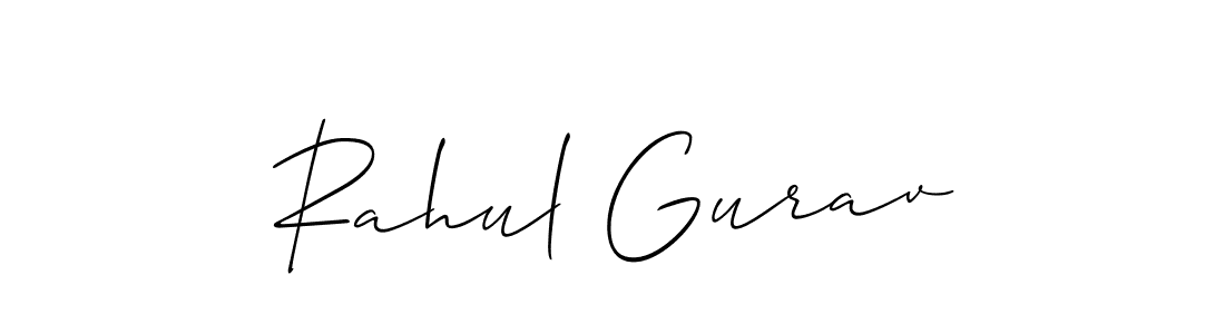 Allison_Script is a professional signature style that is perfect for those who want to add a touch of class to their signature. It is also a great choice for those who want to make their signature more unique. Get Rahul Gurav name to fancy signature for free. Rahul Gurav signature style 2 images and pictures png