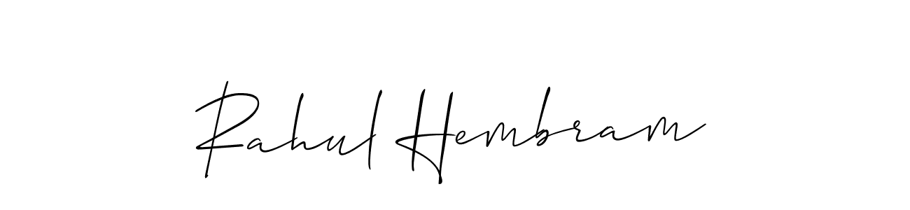 Make a short Rahul Hembram signature style. Manage your documents anywhere anytime using Allison_Script. Create and add eSignatures, submit forms, share and send files easily. Rahul Hembram signature style 2 images and pictures png