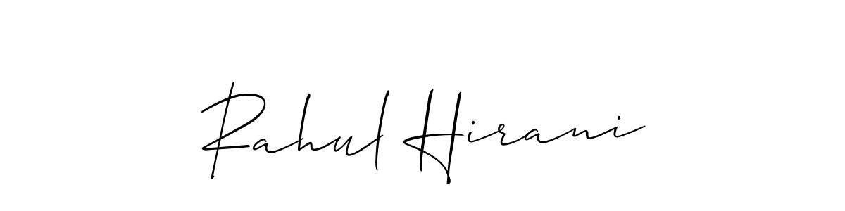 if you are searching for the best signature style for your name Rahul Hirani. so please give up your signature search. here we have designed multiple signature styles  using Allison_Script. Rahul Hirani signature style 2 images and pictures png