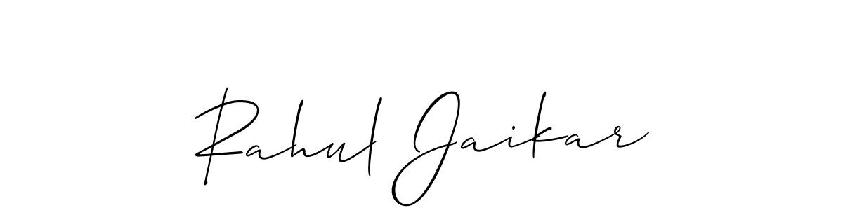 How to make Rahul Jaikar signature? Allison_Script is a professional autograph style. Create handwritten signature for Rahul Jaikar name. Rahul Jaikar signature style 2 images and pictures png