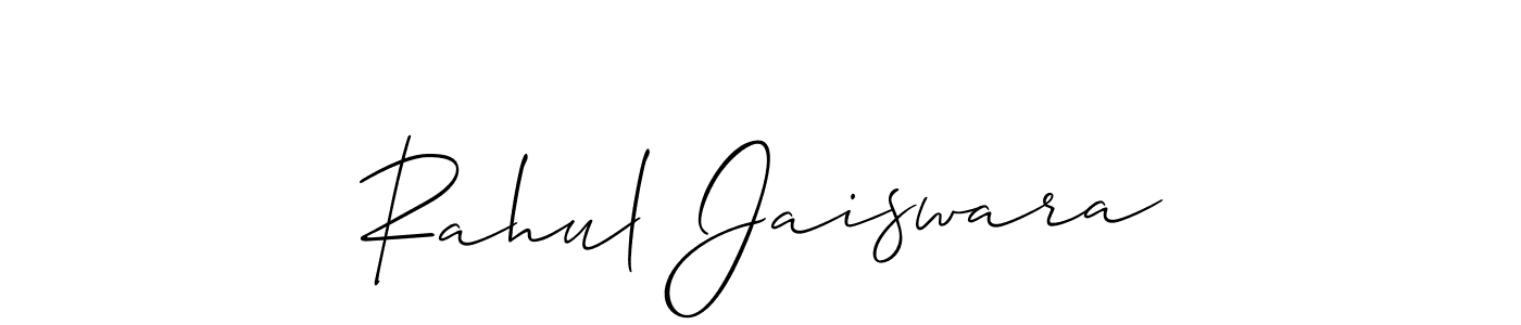 if you are searching for the best signature style for your name Rahul Jaiswara. so please give up your signature search. here we have designed multiple signature styles  using Allison_Script. Rahul Jaiswara signature style 2 images and pictures png