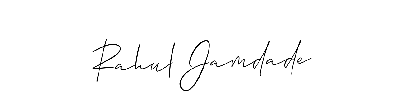 Allison_Script is a professional signature style that is perfect for those who want to add a touch of class to their signature. It is also a great choice for those who want to make their signature more unique. Get Rahul Jamdade name to fancy signature for free. Rahul Jamdade signature style 2 images and pictures png