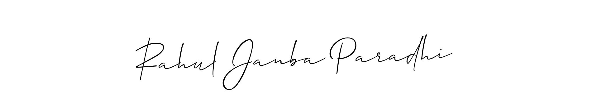 Also You can easily find your signature by using the search form. We will create Rahul Janba Paradhi name handwritten signature images for you free of cost using Allison_Script sign style. Rahul Janba Paradhi signature style 2 images and pictures png