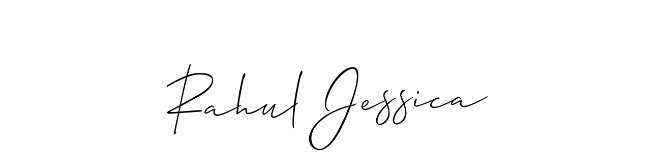 Also You can easily find your signature by using the search form. We will create Rahul Jessica name handwritten signature images for you free of cost using Allison_Script sign style. Rahul Jessica signature style 2 images and pictures png