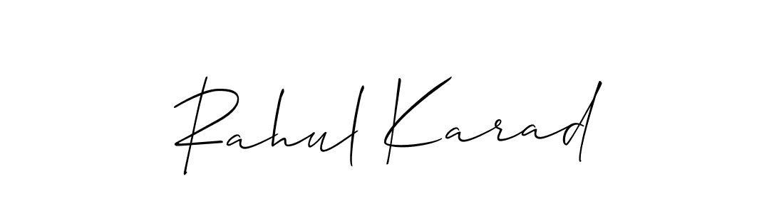 How to make Rahul Karad name signature. Use Allison_Script style for creating short signs online. This is the latest handwritten sign. Rahul Karad signature style 2 images and pictures png