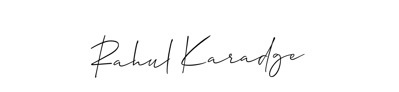 Similarly Allison_Script is the best handwritten signature design. Signature creator online .You can use it as an online autograph creator for name Rahul Karadge. Rahul Karadge signature style 2 images and pictures png