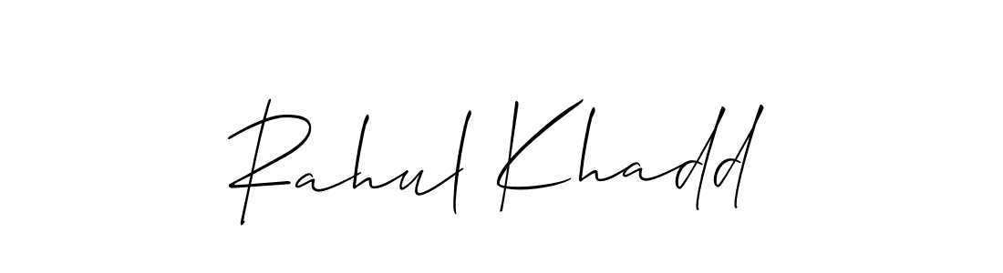 How to make Rahul Khadd name signature. Use Allison_Script style for creating short signs online. This is the latest handwritten sign. Rahul Khadd signature style 2 images and pictures png