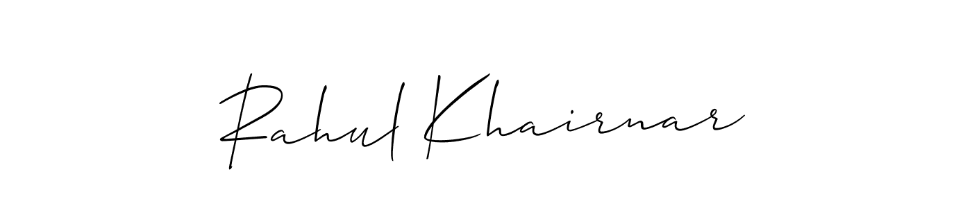 Also You can easily find your signature by using the search form. We will create Rahul Khairnar name handwritten signature images for you free of cost using Allison_Script sign style. Rahul Khairnar signature style 2 images and pictures png