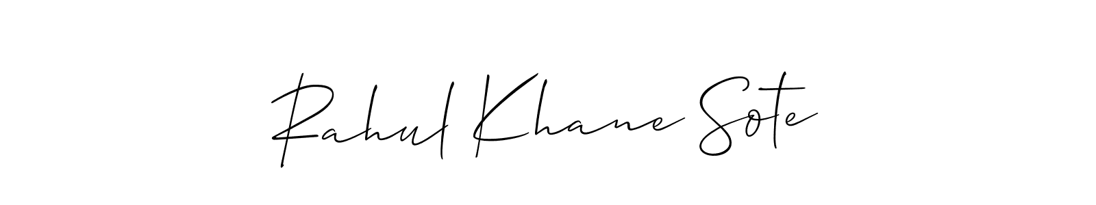 The best way (Allison_Script) to make a short signature is to pick only two or three words in your name. The name Rahul Khane Sote include a total of six letters. For converting this name. Rahul Khane Sote signature style 2 images and pictures png