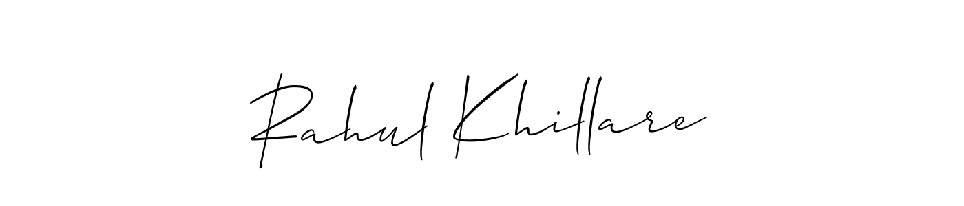 It looks lik you need a new signature style for name Rahul Khillare. Design unique handwritten (Allison_Script) signature with our free signature maker in just a few clicks. Rahul Khillare signature style 2 images and pictures png