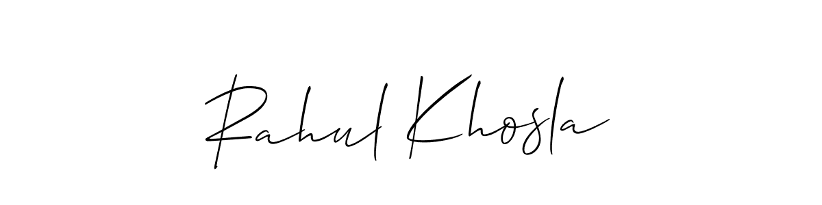 if you are searching for the best signature style for your name Rahul Khosla. so please give up your signature search. here we have designed multiple signature styles  using Allison_Script. Rahul Khosla signature style 2 images and pictures png