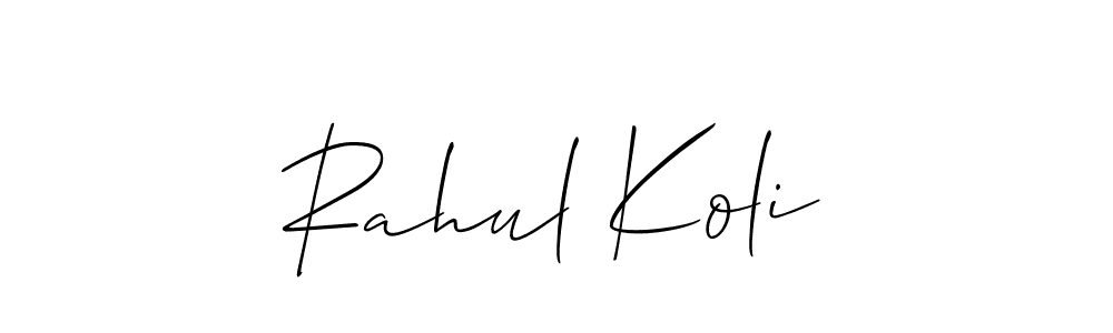 How to make Rahul Koli name signature. Use Allison_Script style for creating short signs online. This is the latest handwritten sign. Rahul Koli signature style 2 images and pictures png