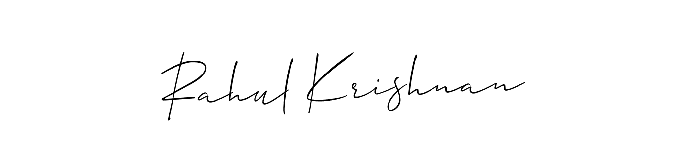 Use a signature maker to create a handwritten signature online. With this signature software, you can design (Allison_Script) your own signature for name Rahul Krishnan. Rahul Krishnan signature style 2 images and pictures png