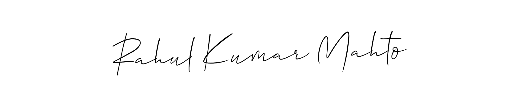 The best way (Allison_Script) to make a short signature is to pick only two or three words in your name. The name Rahul Kumar Mahto include a total of six letters. For converting this name. Rahul Kumar Mahto signature style 2 images and pictures png