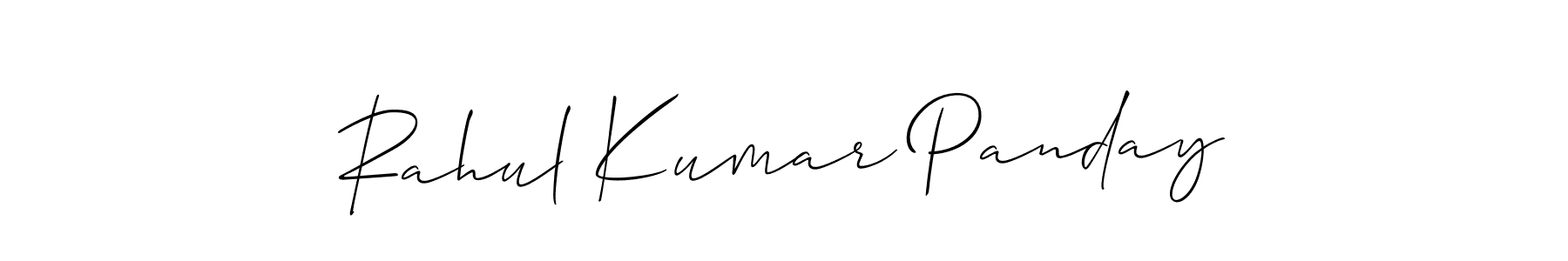 How to make Rahul Kumar Panday name signature. Use Allison_Script style for creating short signs online. This is the latest handwritten sign. Rahul Kumar Panday signature style 2 images and pictures png
