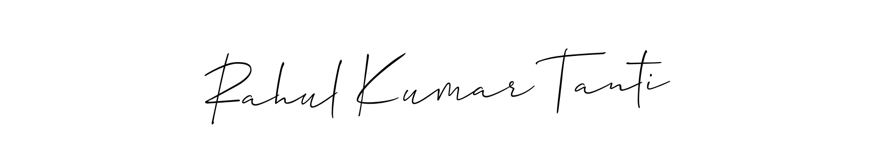 Allison_Script is a professional signature style that is perfect for those who want to add a touch of class to their signature. It is also a great choice for those who want to make their signature more unique. Get Rahul Kumar Tanti name to fancy signature for free. Rahul Kumar Tanti signature style 2 images and pictures png