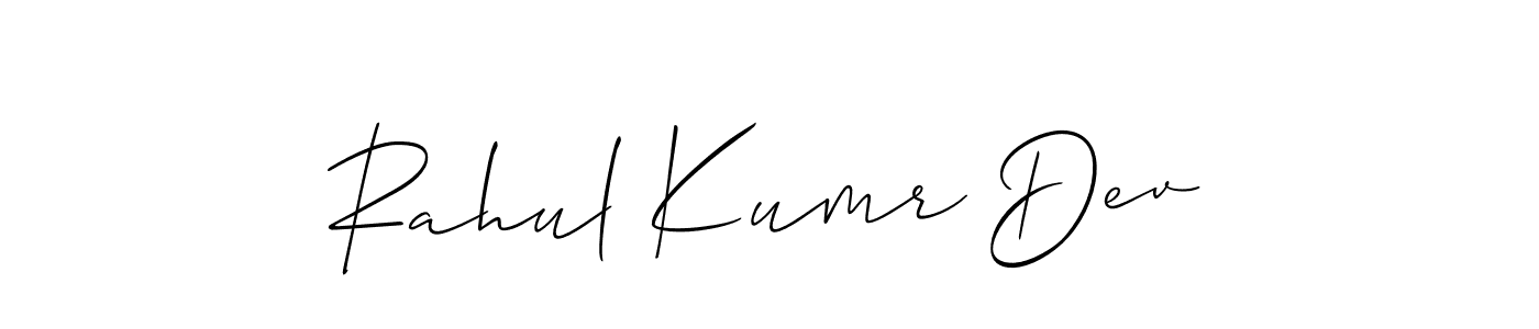 How to make Rahul Kumr Dev name signature. Use Allison_Script style for creating short signs online. This is the latest handwritten sign. Rahul Kumr Dev signature style 2 images and pictures png