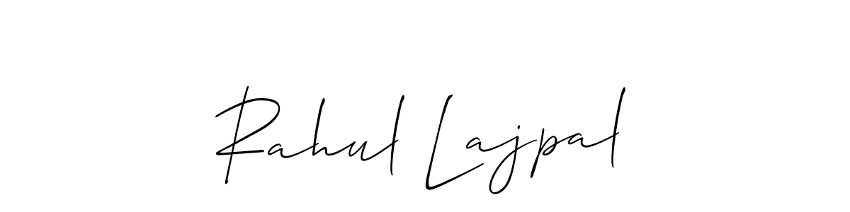 The best way (Allison_Script) to make a short signature is to pick only two or three words in your name. The name Rahul Lajpal include a total of six letters. For converting this name. Rahul Lajpal signature style 2 images and pictures png