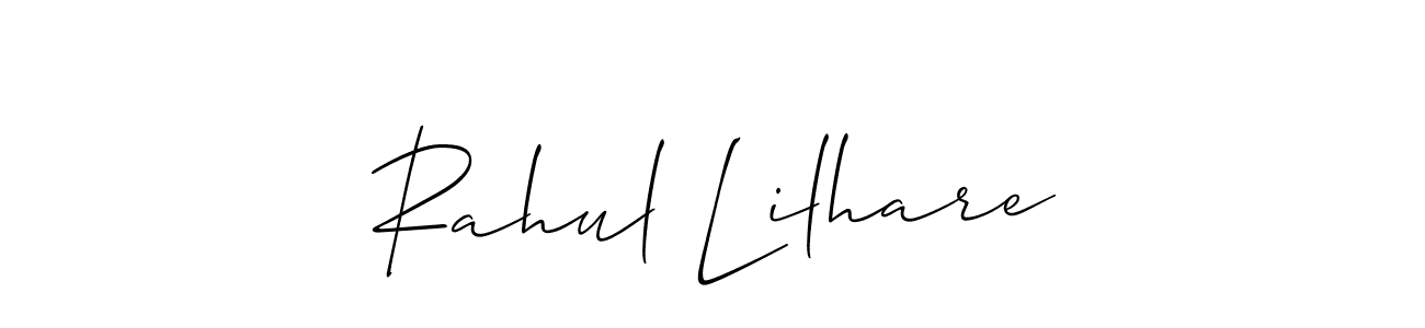Make a beautiful signature design for name Rahul Lilhare. With this signature (Allison_Script) style, you can create a handwritten signature for free. Rahul Lilhare signature style 2 images and pictures png