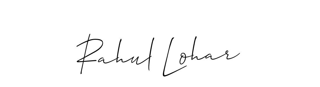 Use a signature maker to create a handwritten signature online. With this signature software, you can design (Allison_Script) your own signature for name Rahul Lohar. Rahul Lohar signature style 2 images and pictures png