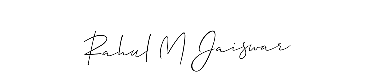 It looks lik you need a new signature style for name Rahul M Jaiswar. Design unique handwritten (Allison_Script) signature with our free signature maker in just a few clicks. Rahul M Jaiswar signature style 2 images and pictures png