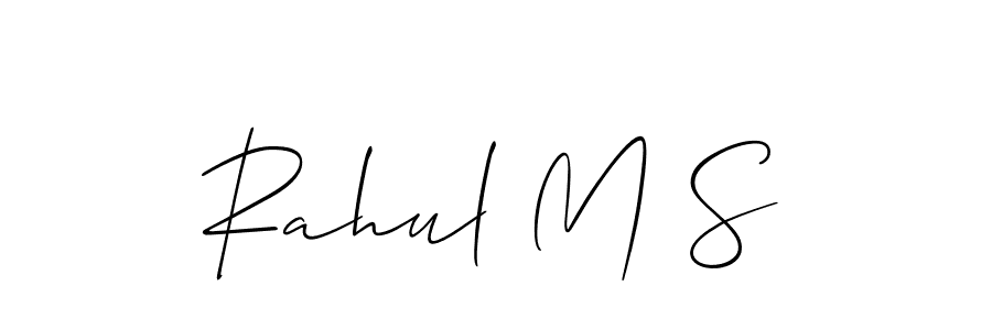 It looks lik you need a new signature style for name Rahul M S. Design unique handwritten (Allison_Script) signature with our free signature maker in just a few clicks. Rahul M S signature style 2 images and pictures png