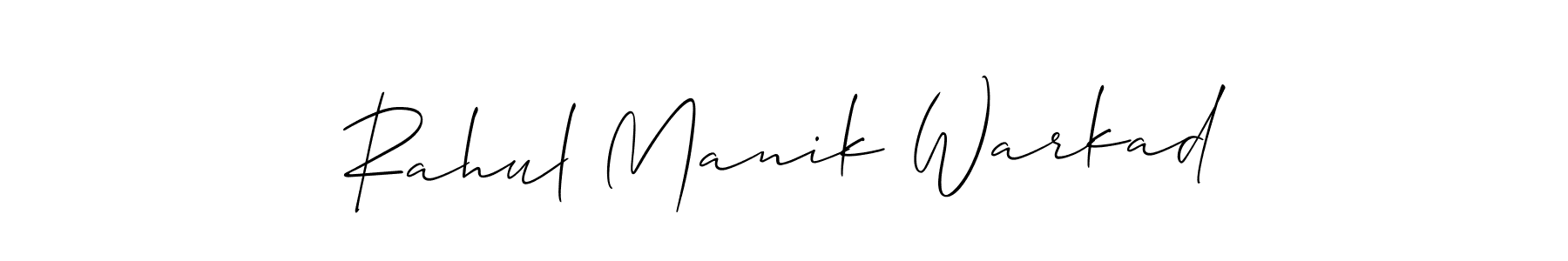 It looks lik you need a new signature style for name Rahul Manik Warkad. Design unique handwritten (Allison_Script) signature with our free signature maker in just a few clicks. Rahul Manik Warkad signature style 2 images and pictures png