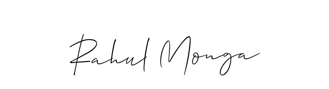 Use a signature maker to create a handwritten signature online. With this signature software, you can design (Allison_Script) your own signature for name Rahul Monga. Rahul Monga signature style 2 images and pictures png