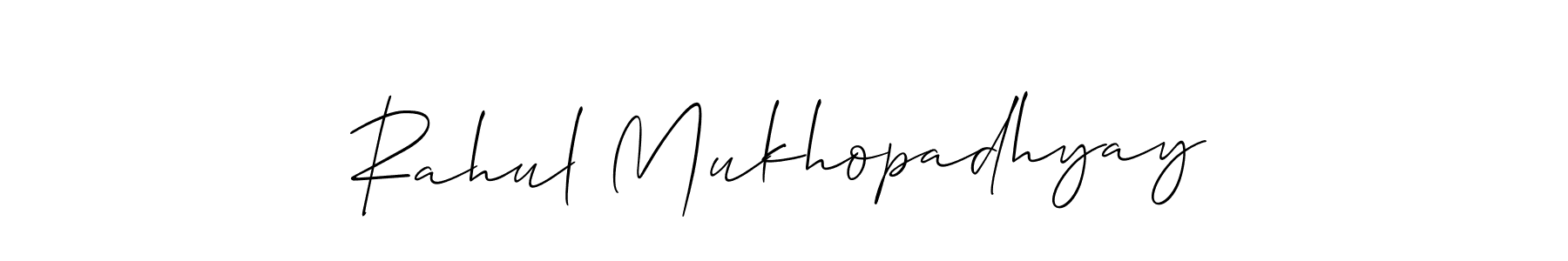 if you are searching for the best signature style for your name Rahul Mukhopadhyay. so please give up your signature search. here we have designed multiple signature styles  using Allison_Script. Rahul Mukhopadhyay signature style 2 images and pictures png