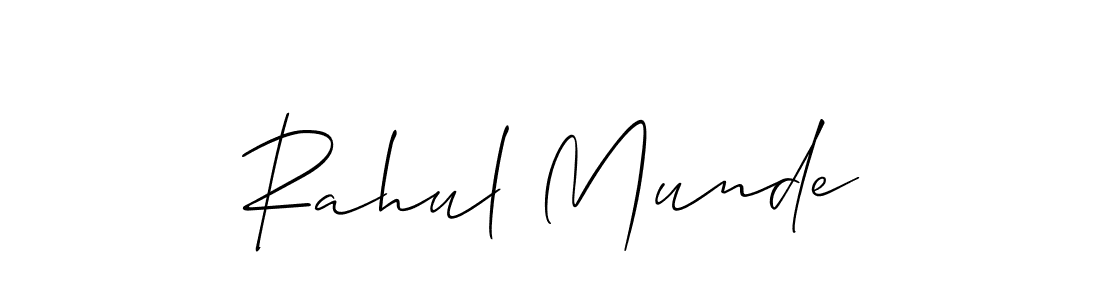 Allison_Script is a professional signature style that is perfect for those who want to add a touch of class to their signature. It is also a great choice for those who want to make their signature more unique. Get Rahul Munde name to fancy signature for free. Rahul Munde signature style 2 images and pictures png