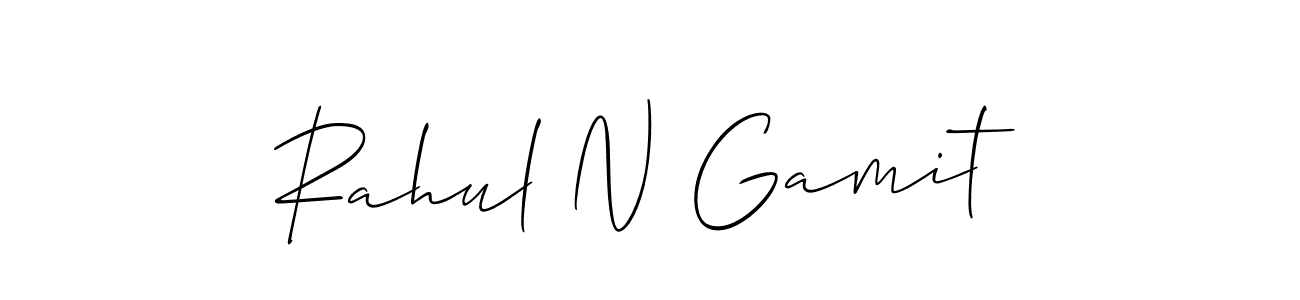 Also we have Rahul N Gamit name is the best signature style. Create professional handwritten signature collection using Allison_Script autograph style. Rahul N Gamit signature style 2 images and pictures png