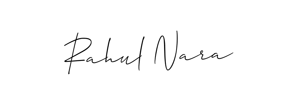 Make a beautiful signature design for name Rahul Nara. With this signature (Allison_Script) style, you can create a handwritten signature for free. Rahul Nara signature style 2 images and pictures png