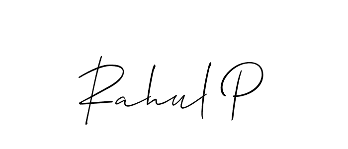 Make a beautiful signature design for name Rahul P. With this signature (Allison_Script) style, you can create a handwritten signature for free. Rahul P signature style 2 images and pictures png