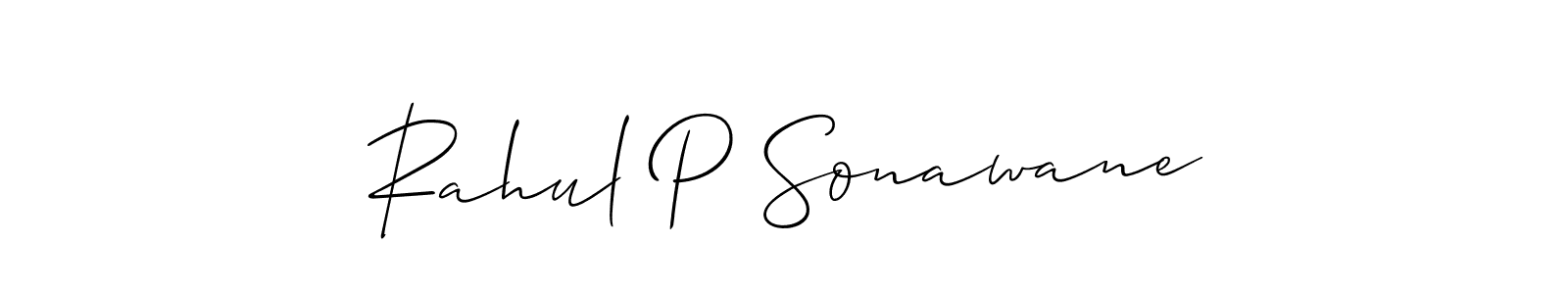 Allison_Script is a professional signature style that is perfect for those who want to add a touch of class to their signature. It is also a great choice for those who want to make their signature more unique. Get Rahul P Sonawane name to fancy signature for free. Rahul P Sonawane signature style 2 images and pictures png