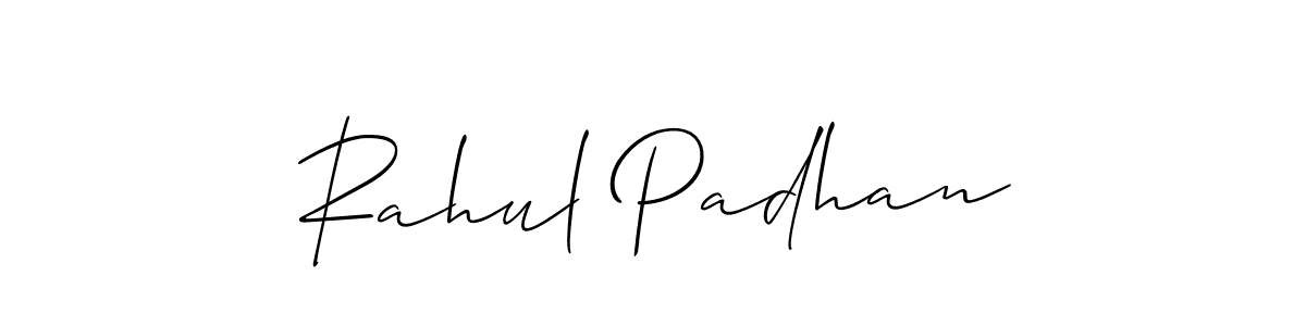 Use a signature maker to create a handwritten signature online. With this signature software, you can design (Allison_Script) your own signature for name Rahul Padhan. Rahul Padhan signature style 2 images and pictures png