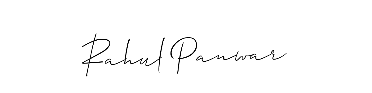 How to make Rahul Panwar name signature. Use Allison_Script style for creating short signs online. This is the latest handwritten sign. Rahul Panwar signature style 2 images and pictures png