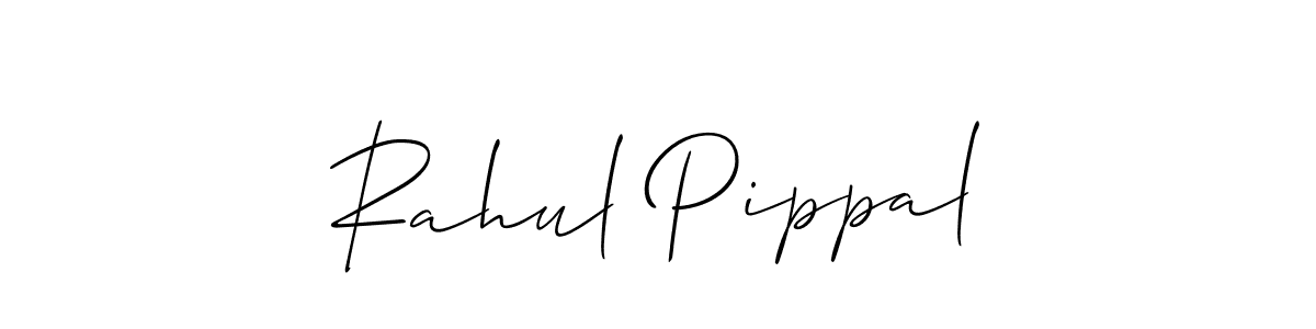 The best way (Allison_Script) to make a short signature is to pick only two or three words in your name. The name Rahul Pippal include a total of six letters. For converting this name. Rahul Pippal signature style 2 images and pictures png