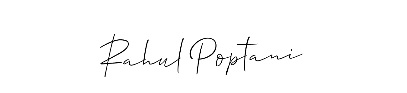 Similarly Allison_Script is the best handwritten signature design. Signature creator online .You can use it as an online autograph creator for name Rahul Poptani. Rahul Poptani signature style 2 images and pictures png