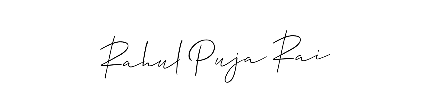 Create a beautiful signature design for name Rahul Puja Rai. With this signature (Allison_Script) fonts, you can make a handwritten signature for free. Rahul Puja Rai signature style 2 images and pictures png