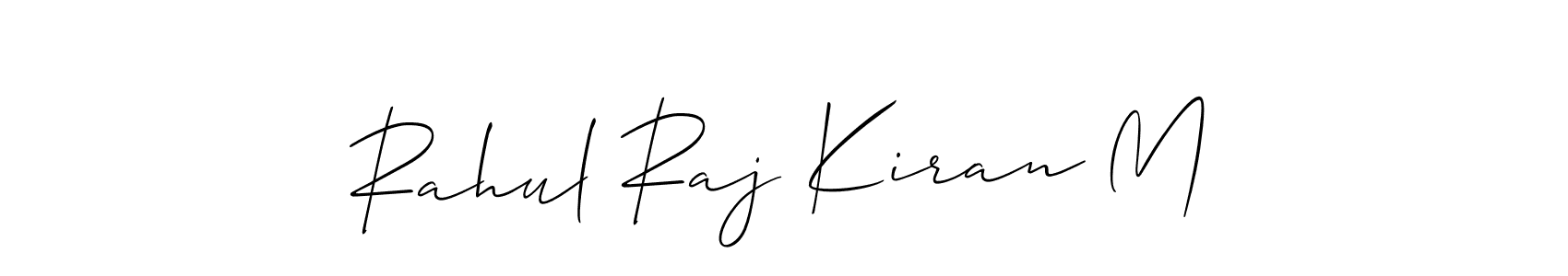 Create a beautiful signature design for name Rahul Raj Kiran M. With this signature (Allison_Script) fonts, you can make a handwritten signature for free. Rahul Raj Kiran M signature style 2 images and pictures png