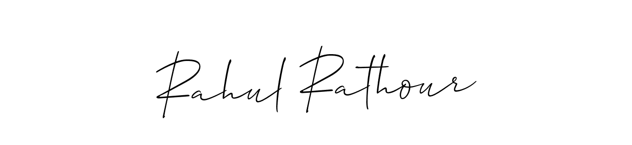 How to make Rahul Rathour name signature. Use Allison_Script style for creating short signs online. This is the latest handwritten sign. Rahul Rathour signature style 2 images and pictures png
